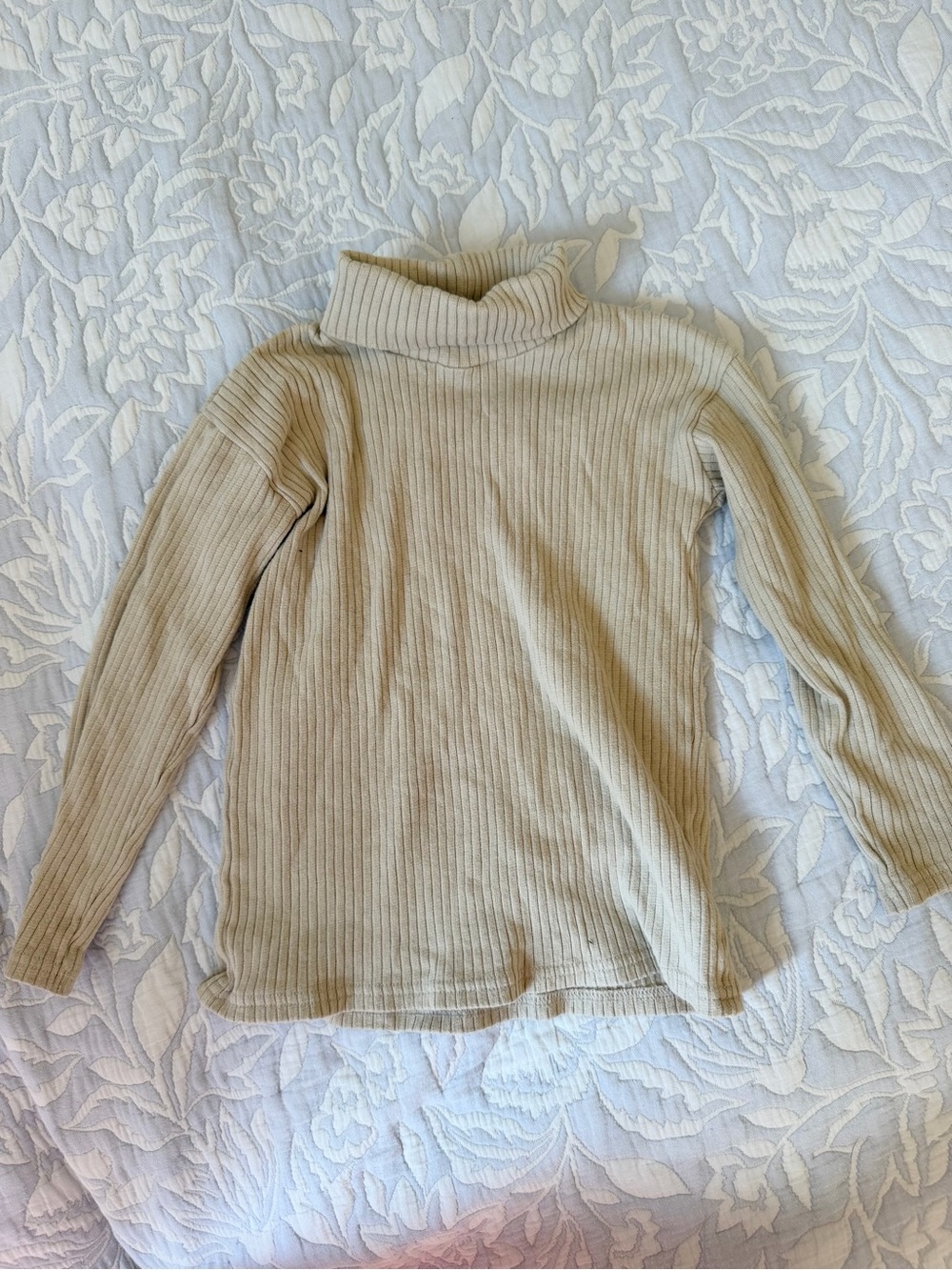 The simple folk 4-5t turtleneck ribbed tan knit